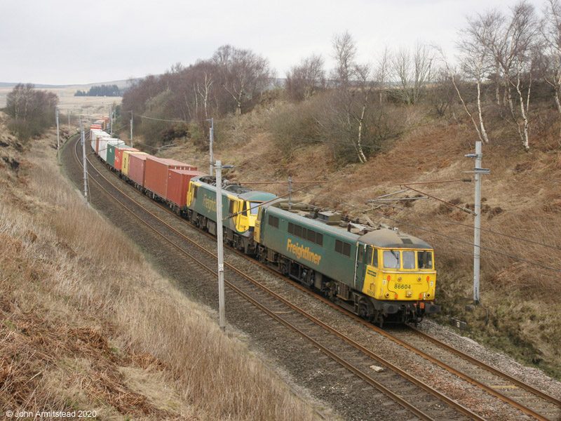 Freightliner Class 86 and Class 90 near Shap