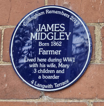 James Midgley plaque