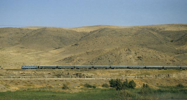 Train near Gallaorol, Uzbekistan
