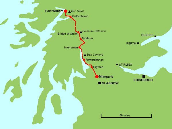 route map of west highland way